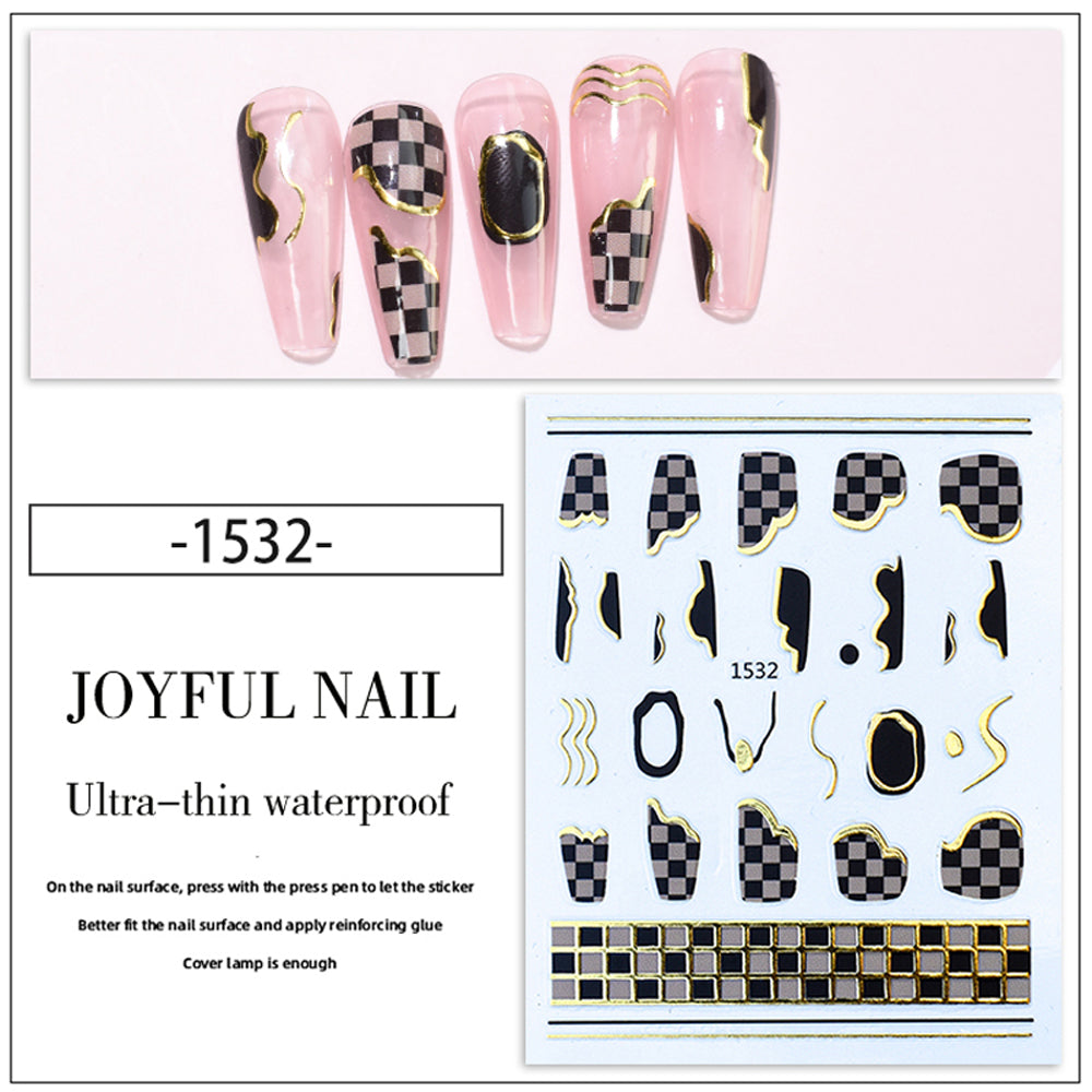 Waves Ribbon Abstract Marble Nail Art Sticker