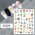 Flower Leaves Abstract  Nail Art Sticker