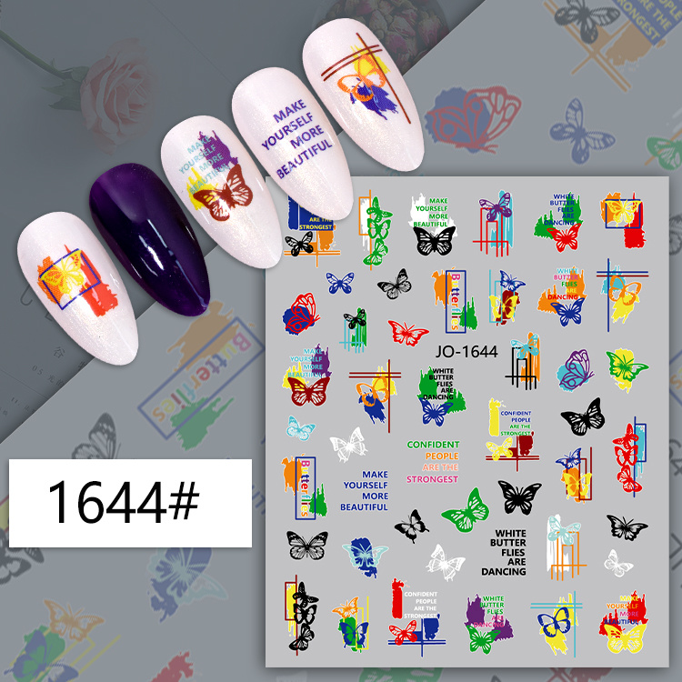 Flower Leaves Abstract  Nail Art Sticker