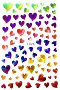Heart Abstract Holographic Color Nail Art Sticker