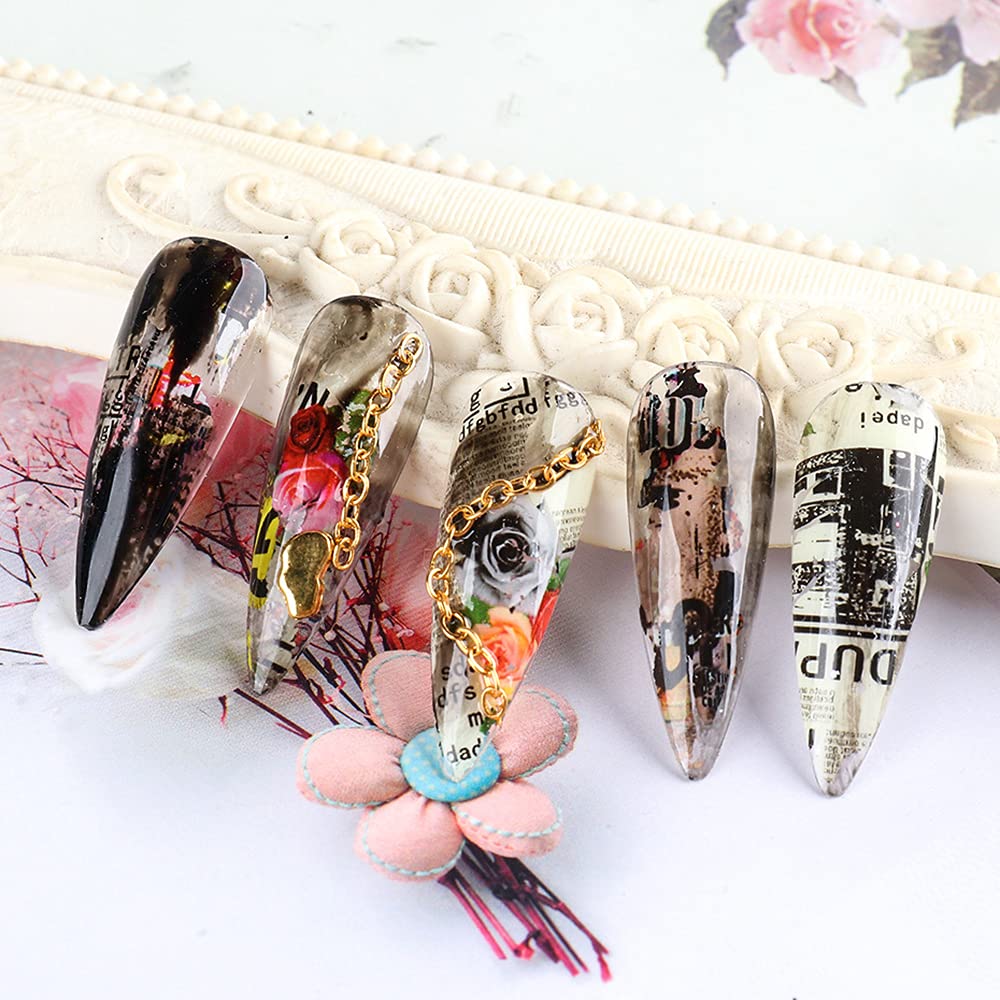 Newspaper Print Text Pop Art Paris 10pcs Foil Set Box