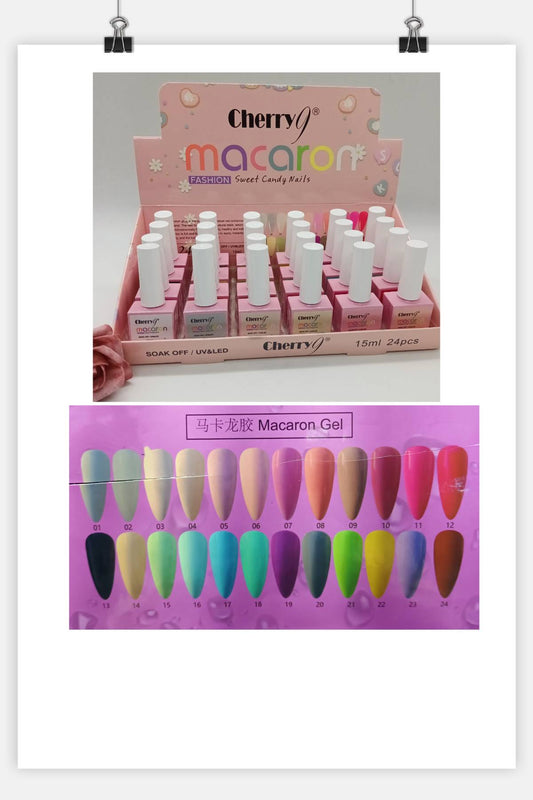 Cherry Macaron Gel Polish 24pcs