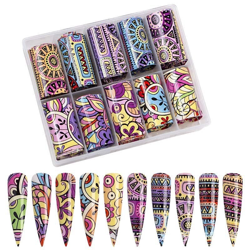 Paisley Marble Geometric 10pcs Foil Set