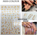 Gold Butterfly Nail Art Sticker