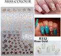 Rose Gold Butterfly Nail Art Sticker