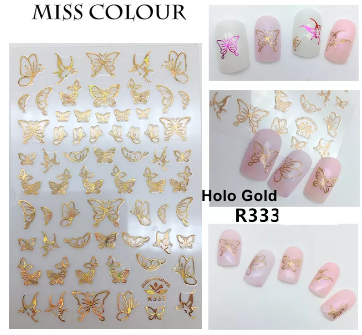Gold Butterfly Nail Art Sticker