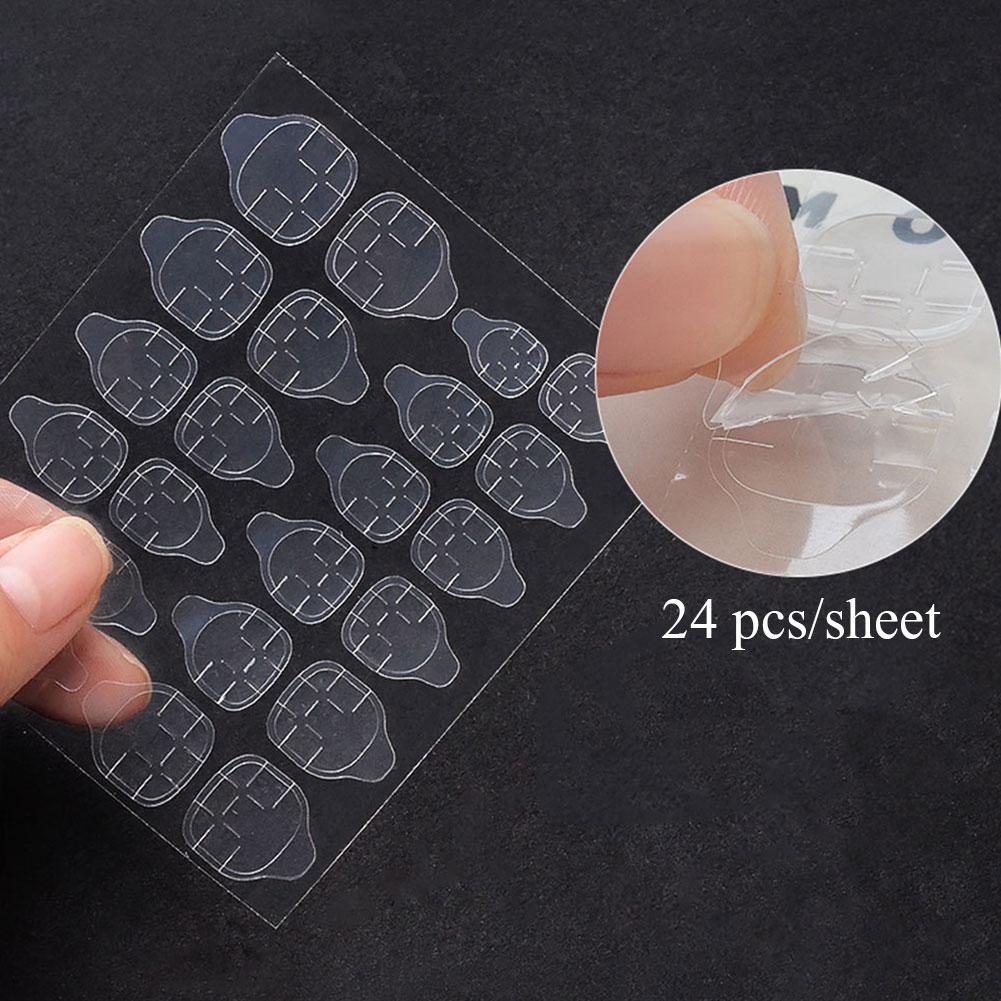 24pcs/sheet False Nail Glue Sticker Tab