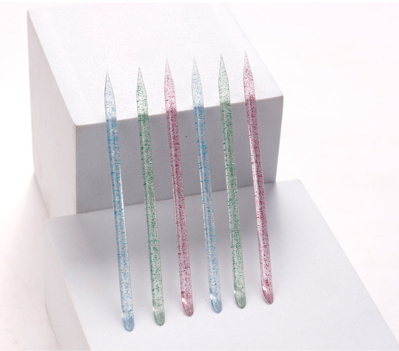 Reusable Double-head Crystal Cuticle Pusher Cuticle Removal Tool 5pcs