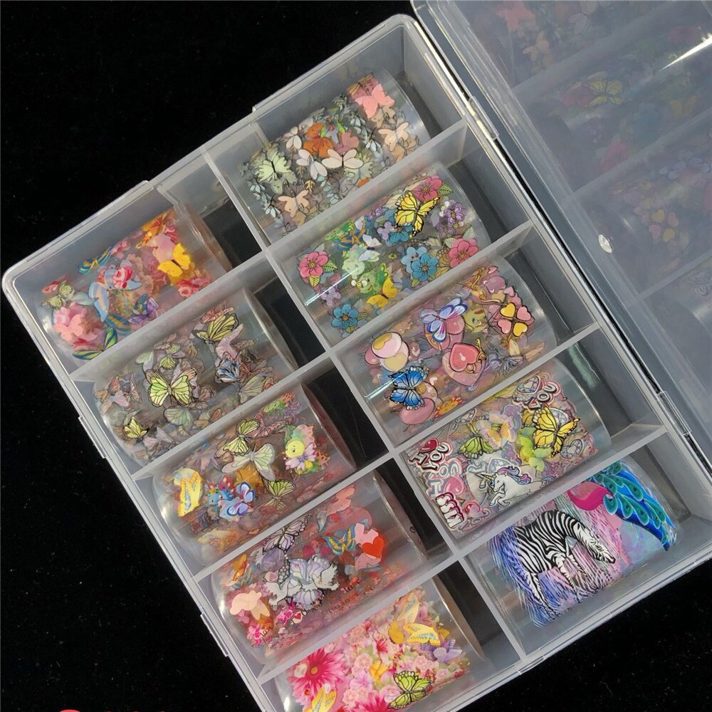 Butterfly Flower Nail Art Foil Set Box