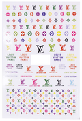 Fashion Design Brand Text Geometric Nail Sticker