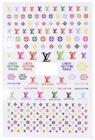 Fashion Design Brand Text Geometric Nail Sticker