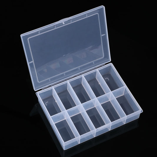 10 slot nail storage box nail art rhinestone Jewellery bead display case plastic container