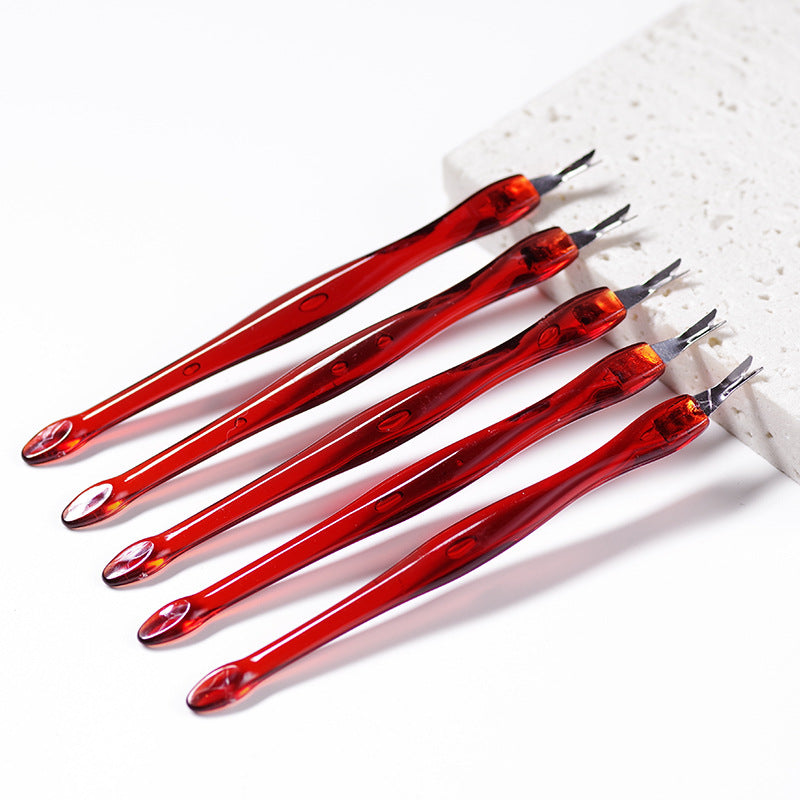 Nail Dead Skin Remove Cuticle Fork - Brown