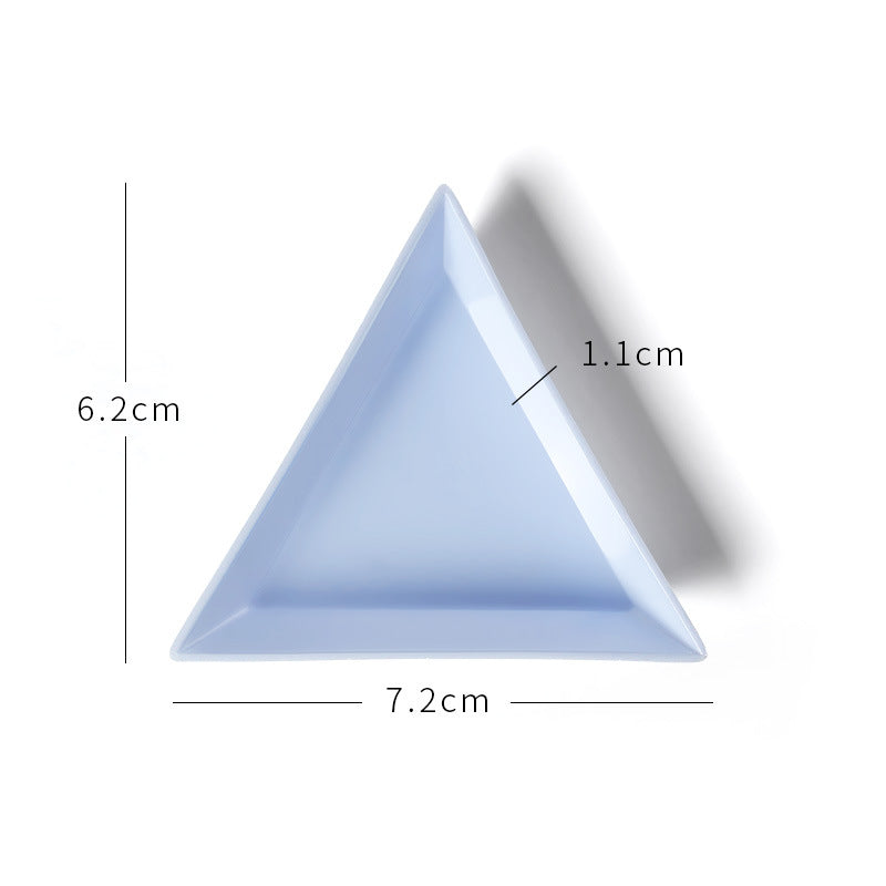 White Triangle Plastic Rhinestone Nail Art Storage Box Plate