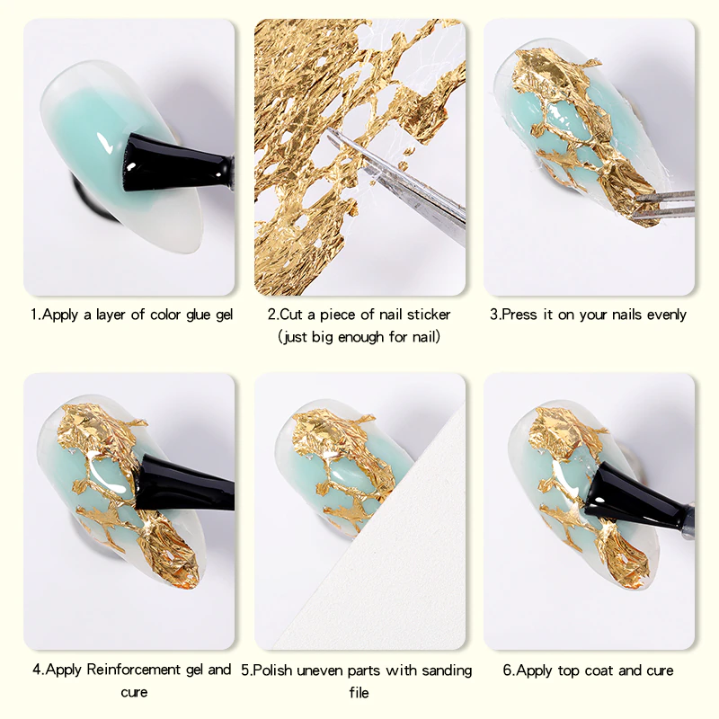 Orange Net Gold Foil Nail Mesh Net Foil Nail Art