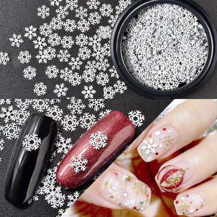 White Christmas Snowflake Nail Art Decoration