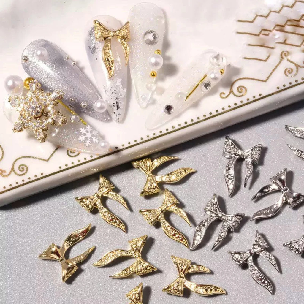 PB02-3 - Bow Rhinestones Charms Nail Art Decoration