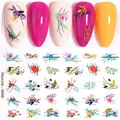 Geometric Leaves Flower Abstract Nail Art Sticker