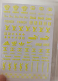 Yellow Fashion Design Brand Sport Text Geometric Nail Sticker