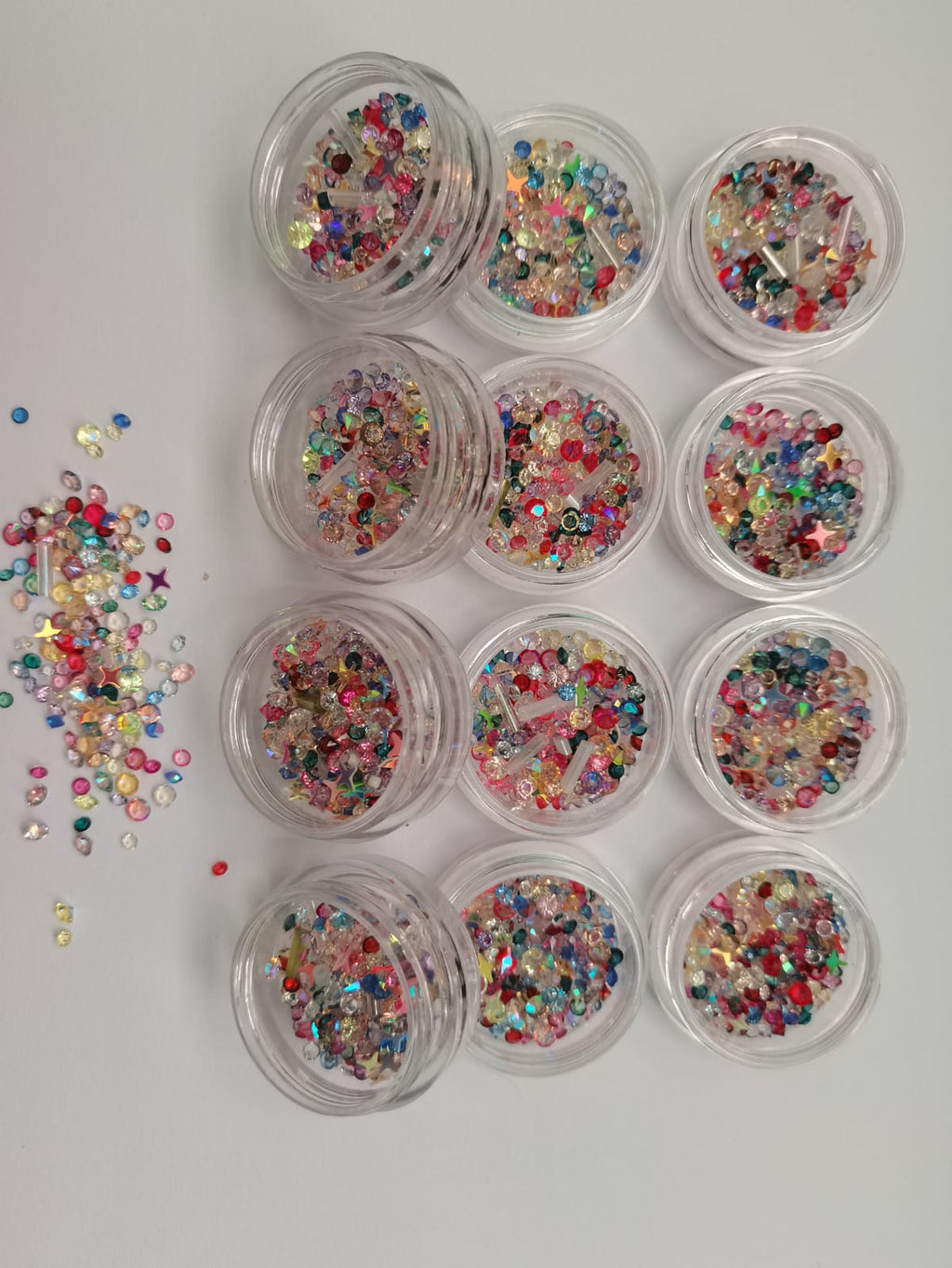 TR09 rainbow crystal rhinestone mix Jar