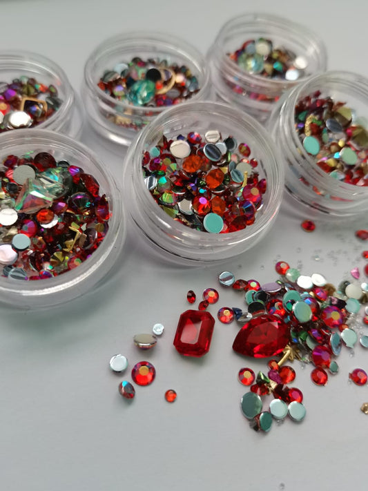 TR03 red rhinestone mix