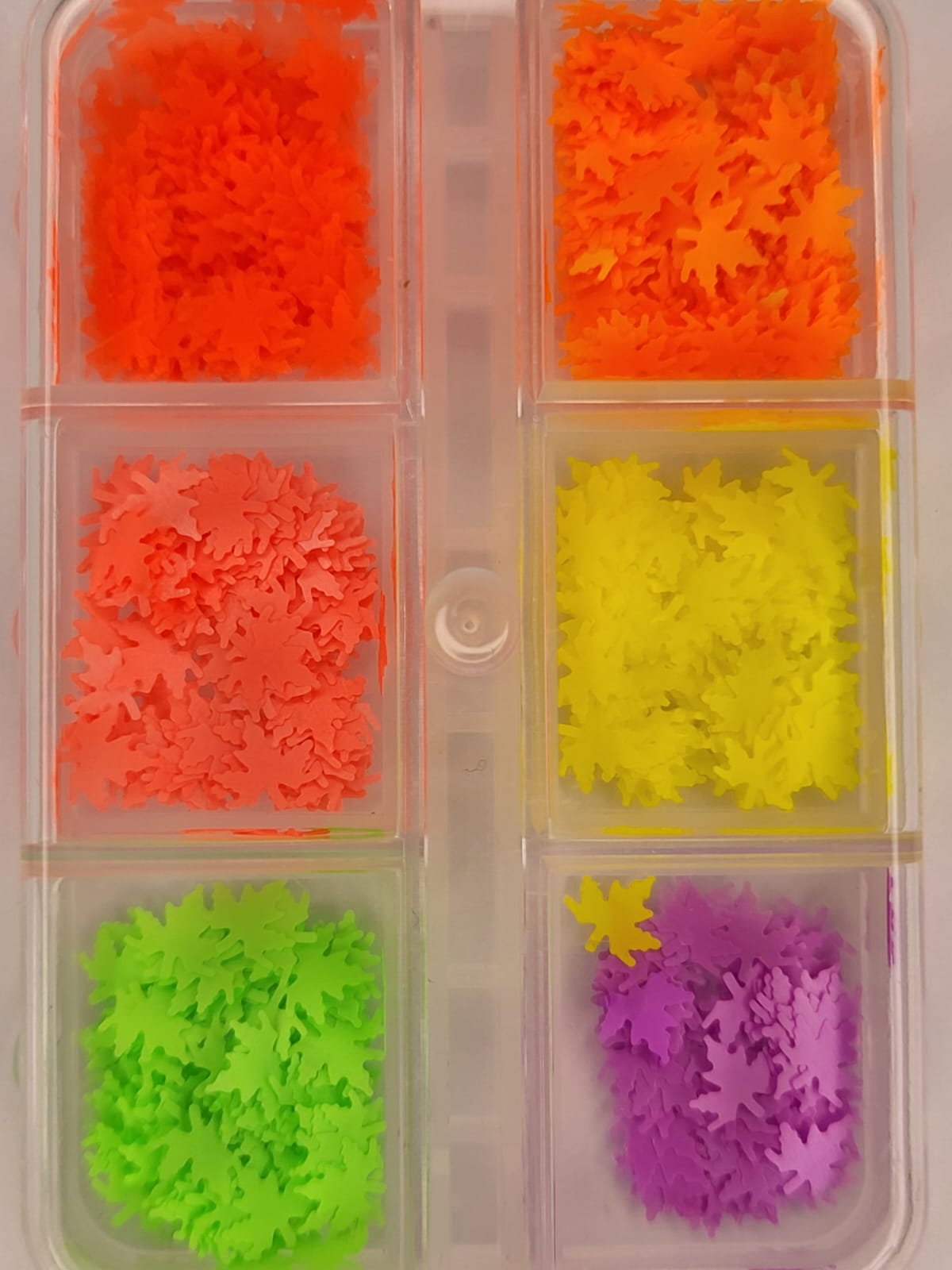 Neon Maple Leaves Sequin Tray