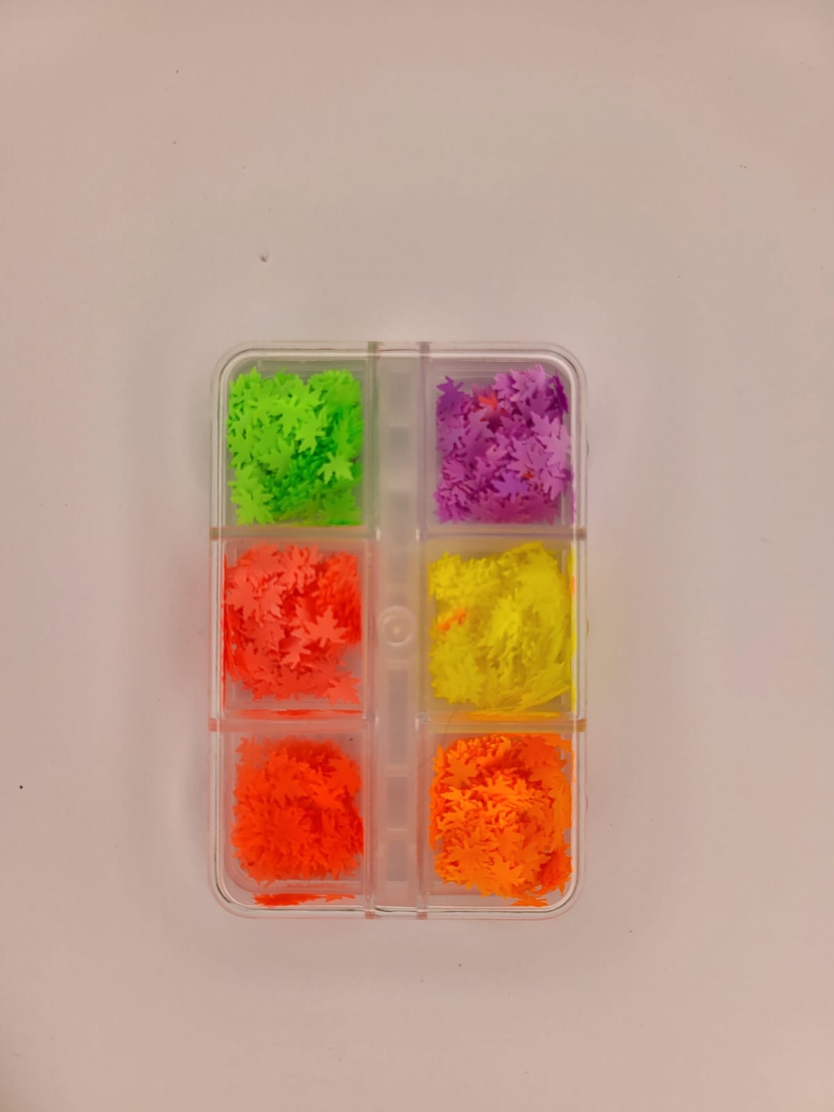 Neon Maple Leaves Sequin Tray