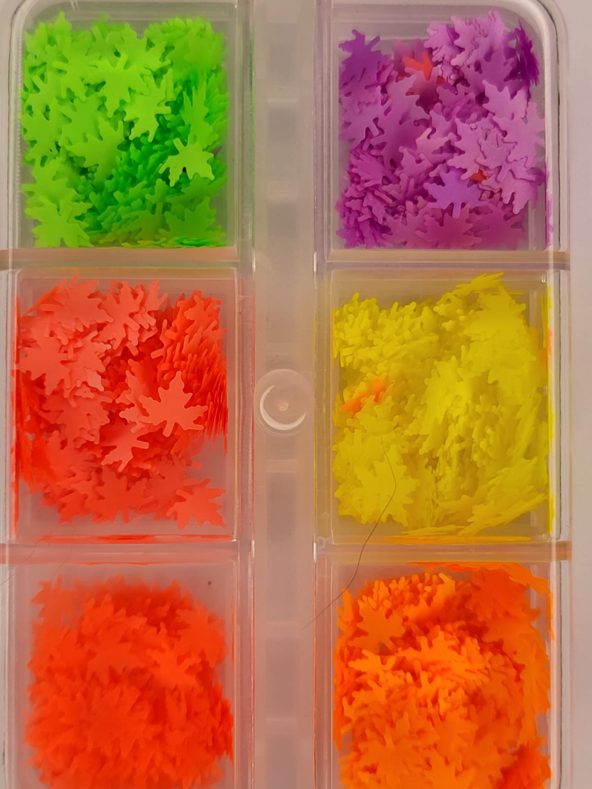 Neon Maple Leaves Sequin Tray