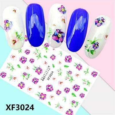 Flower Ink Water Color Nail Art Sticker