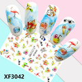 Seaworld Flamingo Flower Water Color Nail Art Sticker