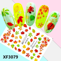 Autumn Leaves Flower Water Color Nail Art Sticker
