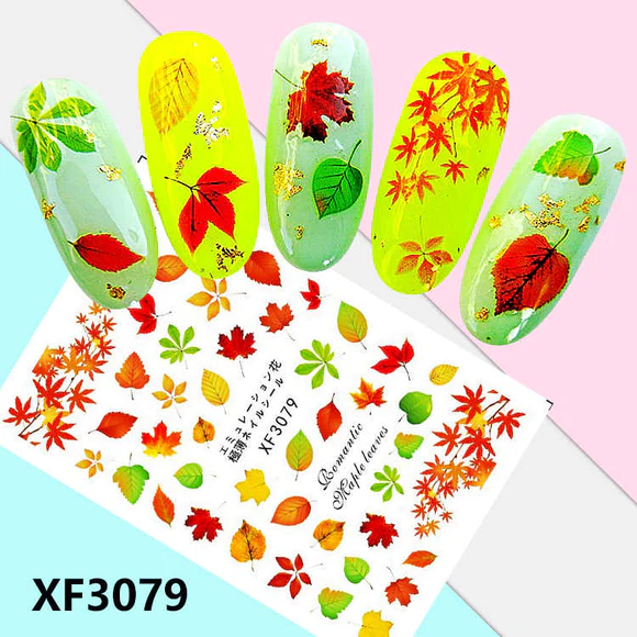 Flower Leaves Abstract  Nail Art Sticker
