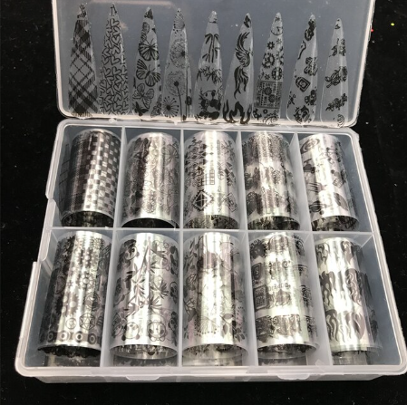 Black Nail Art Foil Set Box