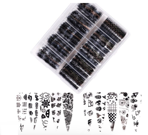 Black Nail Art Foil Set Box