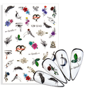 Geometric Leaves Flower Abstract Nail Art Sticker