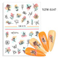 Geometric Leaves Flower Abstract Nail Art Sticker