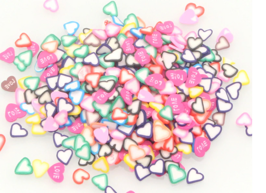 Fimo Polymer Nail Art - FM017 - Hearts mixed colors