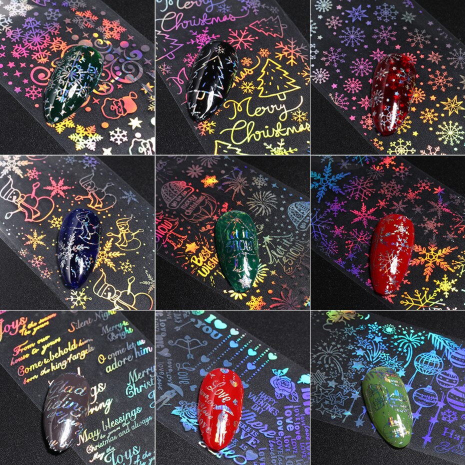 Holographic Christmas 10pcs Foil Set Box