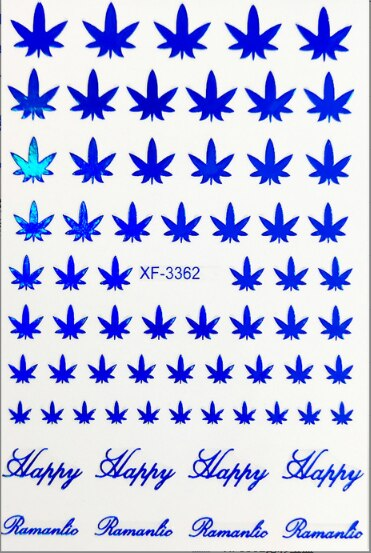 Blue Brand Cannabis Weed Nail Sticker