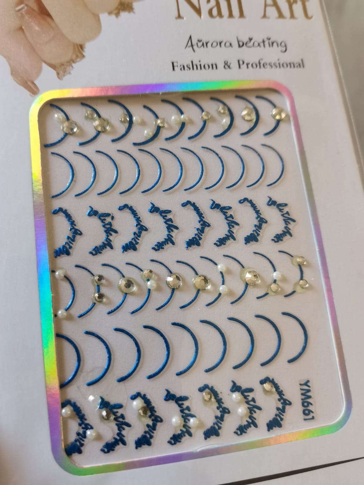 Curve Nail Sticker Blue