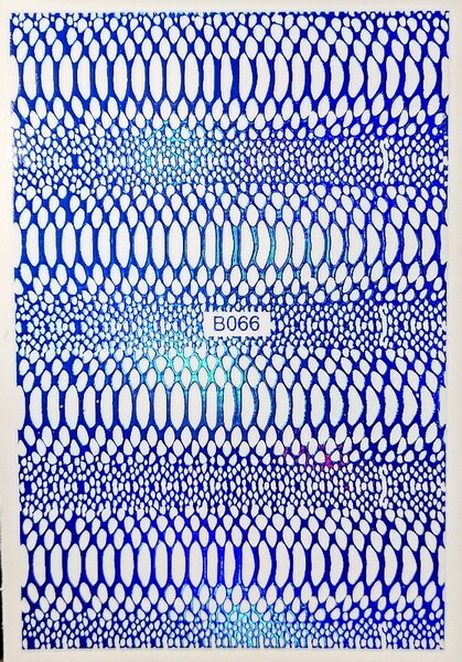 Blue Animal Snake Skin Nail Sticker