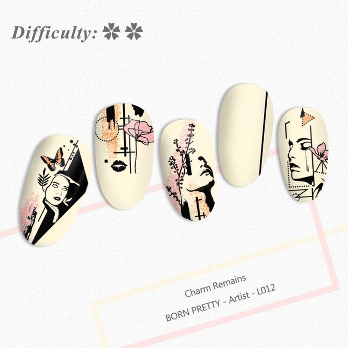 Abstract Faces Geometric Born Pretty Stamping Plate - Artist L012