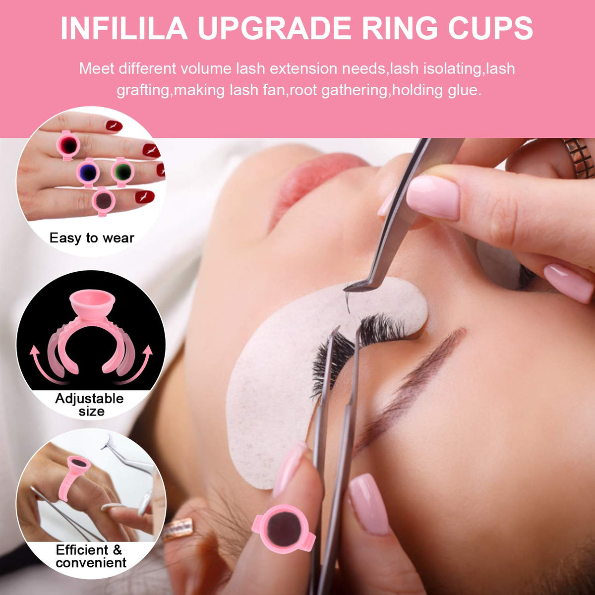 Eyelash Adhesive Glue Ring 5pcs