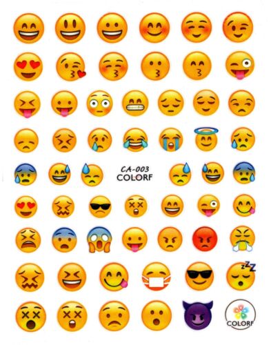 Smiley Face Emoji Nail Sticker