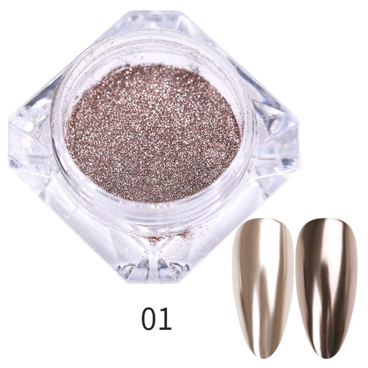 Born Pretty Champagne Silver Chrome Powder