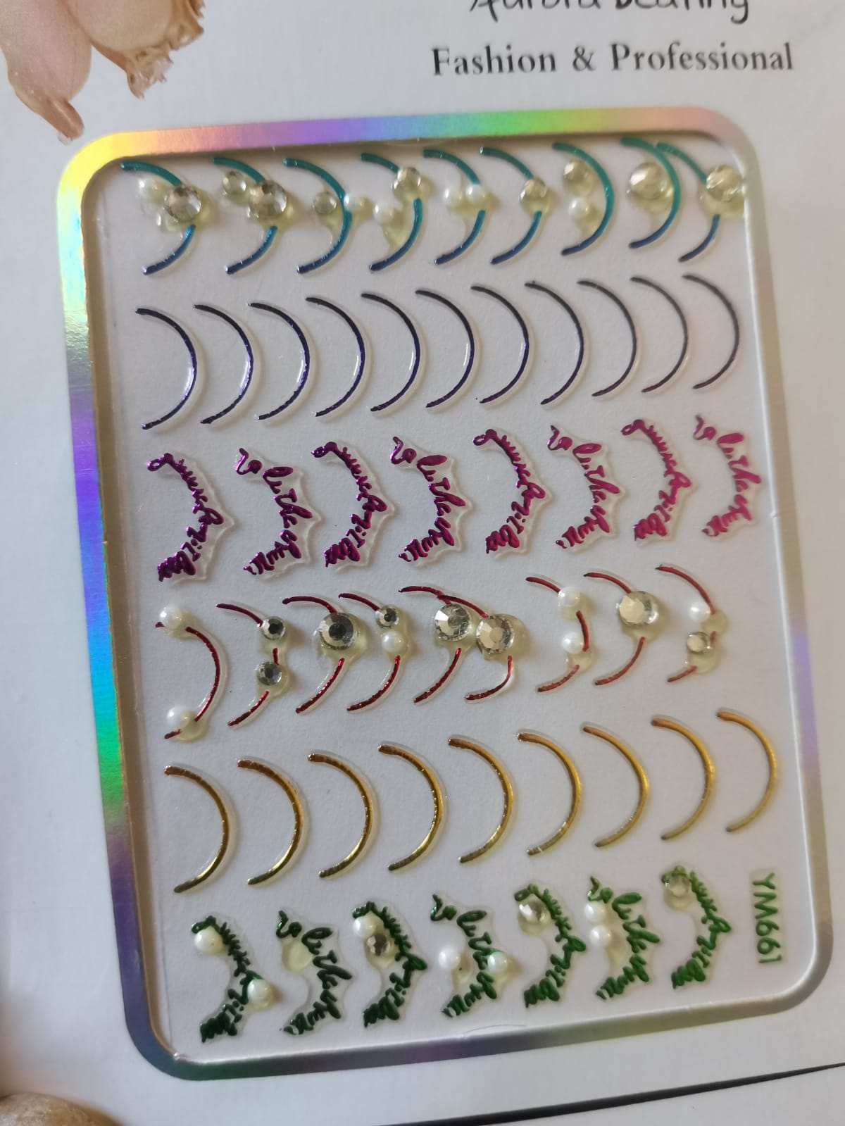Curve Nail Sticker Rainbow