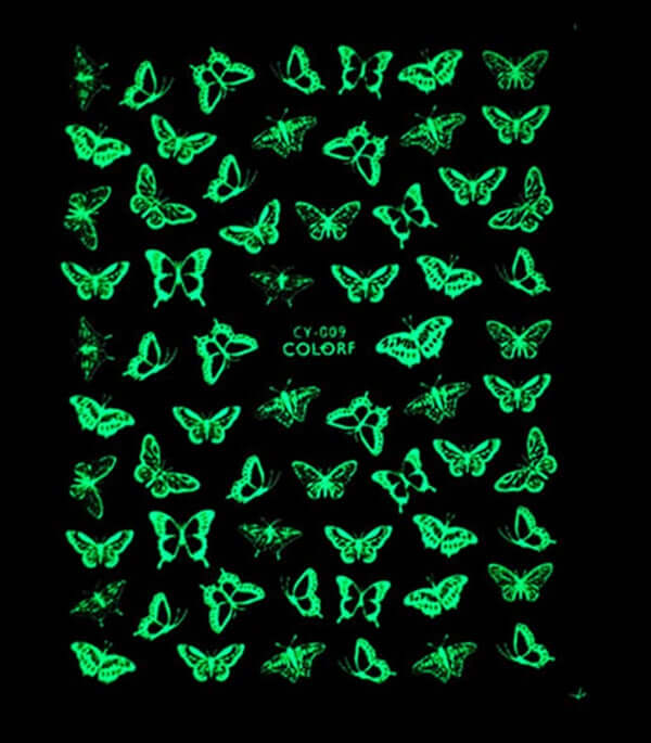 Glow in the dark Flower Leaf Nail Sticker