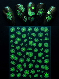Glow in the dark Flower Leaf Nail Sticker