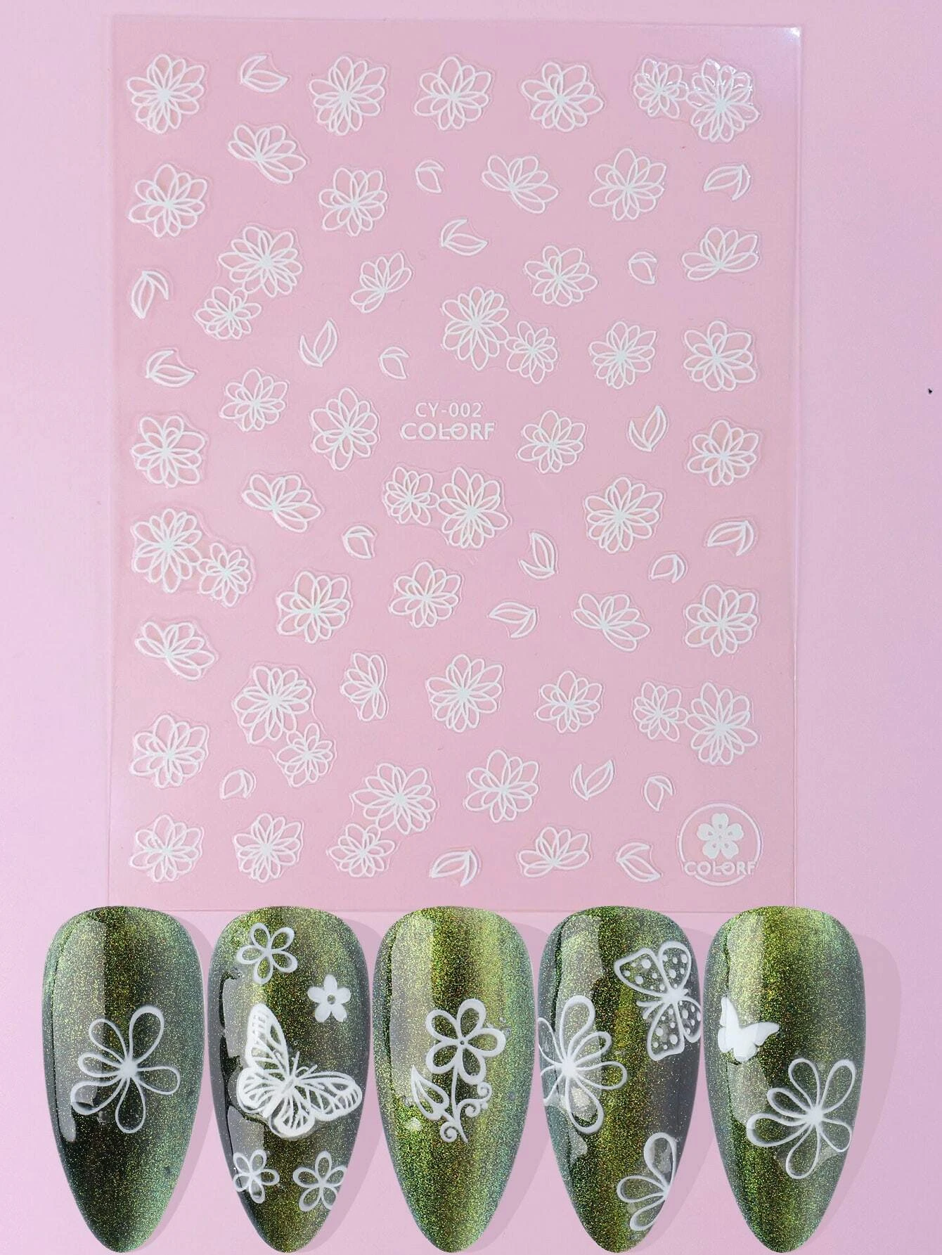 Glow in the dark Flower Leaf Nail Sticker