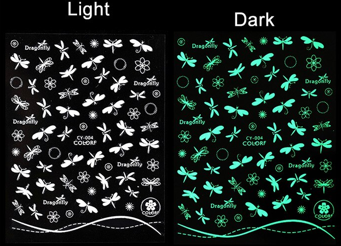 Glow in the dark Flower Leaf Nail Sticker